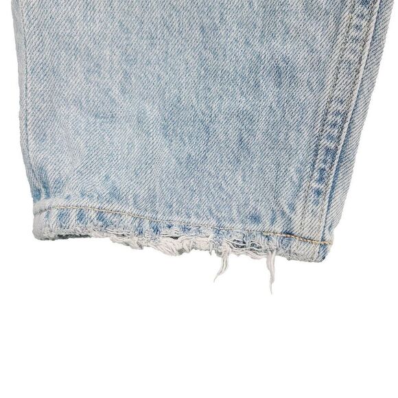 Agolde Jamie Jeans 26 Blue Light Washed High-Rise Distressed‎ Ripped Button Fly - Picture 5 of 12